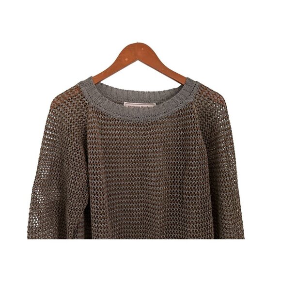 Farmers Market ICELAND Lightweight Knit Open-Weave Sweater With Ribbed Hem Cuffs - Picture 2 of 10